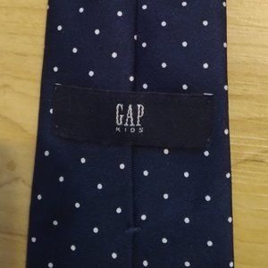 Boy's Blue Tie with Small White Polka Dots - Gap Kids - Length: 44"